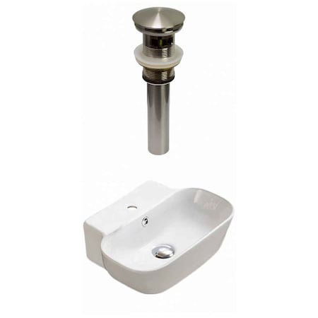 American Imaginations 16.34-in. W Above Counter White Vessel Set For 1 Hole Center Faucet AI-33439